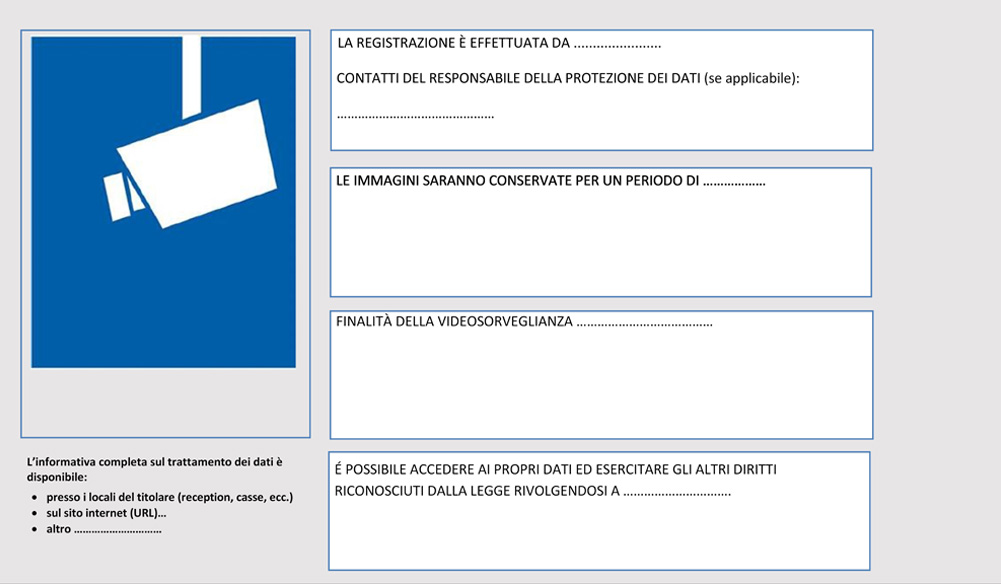 Cartello videosorveglianza a norma